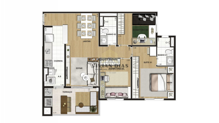Imagem Apartamento com 3 Quartos à Venda,  em Vila Isa - São Paulo