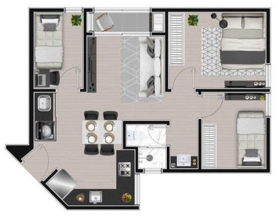 Imagem Apartamento com 3 Quartos à Venda, 47 m² em Ecoville - Curitiba
