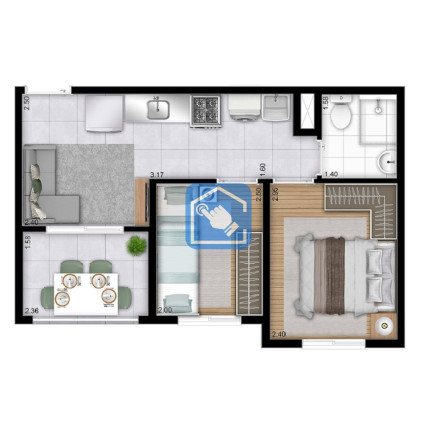 Foto do imóvel Apartamento com 2 Quartos à Venda, 33 m² em Parque Industrial Tomas Edson - São Paulo