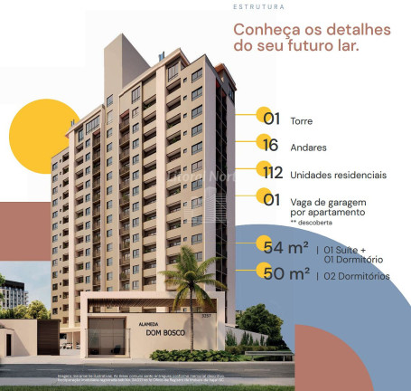 Apartamento com 2 Quartos à Venda, 54 m² em Dom Bosco - Itajaí