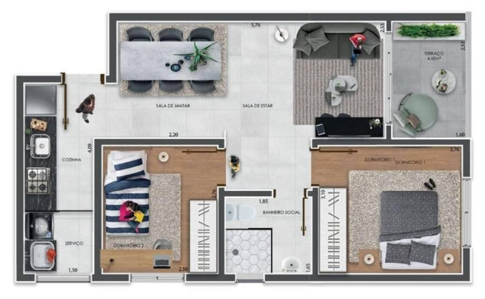 Imagem Apartamento com 2 Quartos à Venda, 50 m² em Vila Carrão - São Paulo