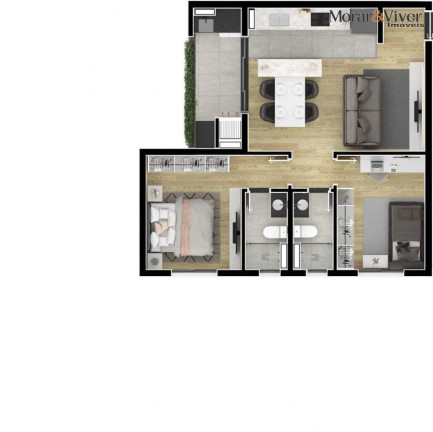 Imagem Apartamento com 3 Quartos à Venda, 86 m² em Boa Vista - Curitiba