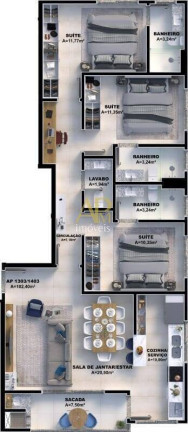 Imagem Apartamento com 3 Quartos à Venda, 87 m² em Pedra Branca - Palhoça
