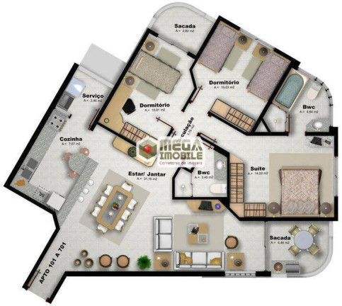 Imagem Apartamento com 3 Quartos à Venda, 103 m² em Itacorubi - Florianópolis