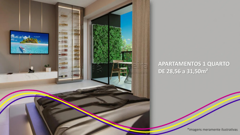 Flat com 1 Quarto à Venda, 30 m² em Muro Alto - Ipojuca