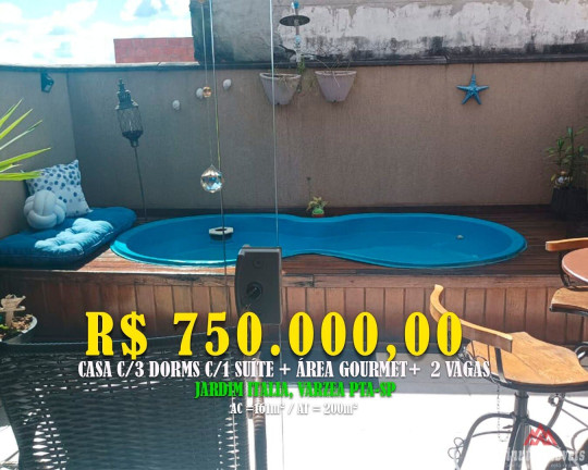 Casa com 3 Quartos à Venda, 161 m² em Jardim Itália - Várzea Paulista