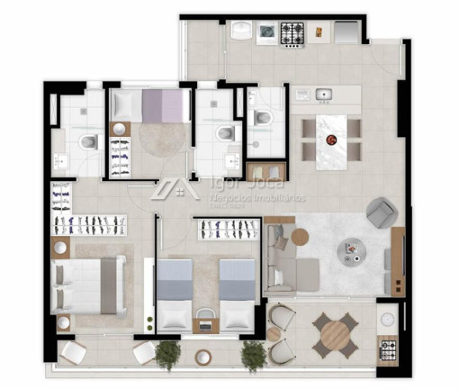 Imagem Apartamento com 3 Quartos à Venda, 81 m² em Cocó - Fortaleza