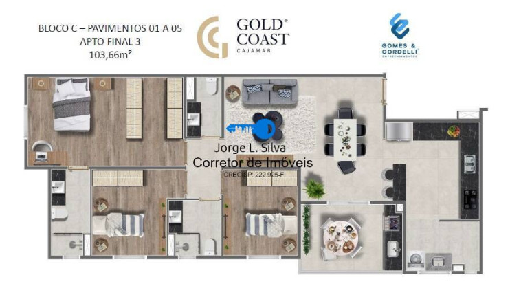 Imagem Apartamento com 3 Quartos à Venda, 123 m² em Portais (polvilho) - Cajamar