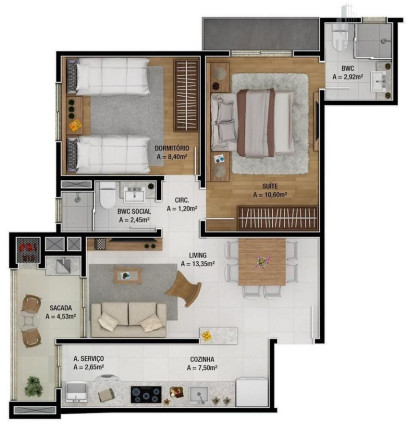 Imagem Apartamento com 2 Quartos à Venda, 64 m² em São João - Itajaí