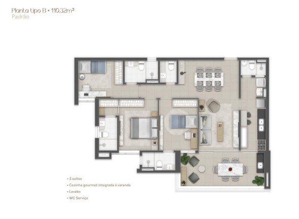 Imagem Apartamento com 3 Quartos à Venda, 110 m² em Cocó - Fortaleza