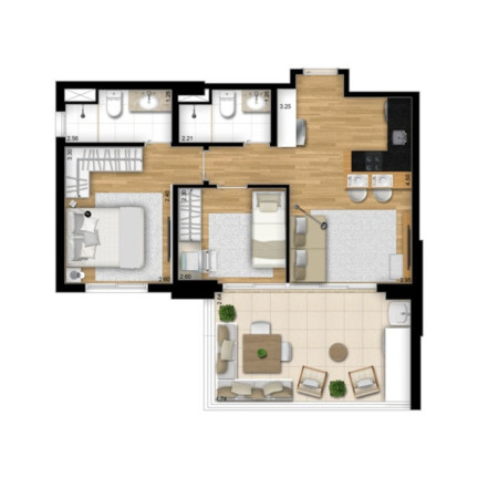 Imagem Imóvel com 2 Quartos à Venda, 58 m² em Brooklin Paulista - São Paulo
