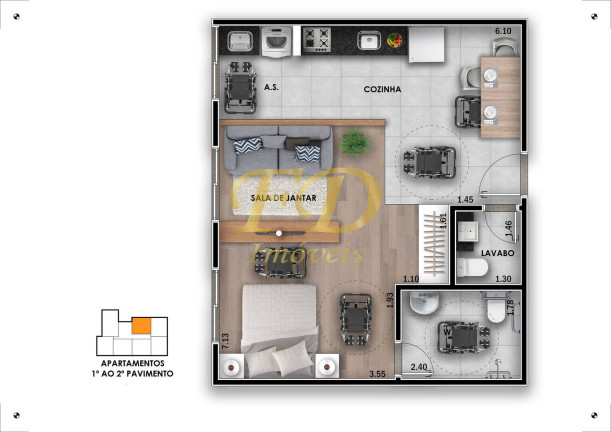 Imagem Apartamento com 2 Quartos à Venda, 46 m² em Alvinópolis - Atibaia