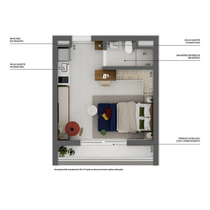 Imagem Imóvel com 1 Quarto à Venda, 28 m² em Higienópolis - São Paulo