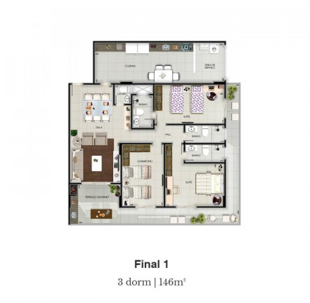 Imagem Apartamento com 3 Quartos à Venda, 147 m² em Forte - Praia Grande