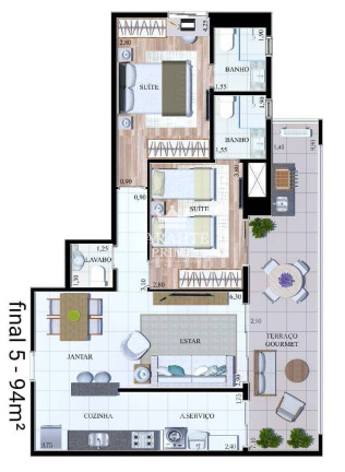 Imagem Apartamento com 3 Quartos à Venda, 125 m² em Embaré - Santos Imagem Apartamento com 3 Quartos à Venda, 125 m² em Embaré - Santos