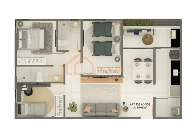 Imagem Apartamento com 2 Quartos à Venda, 55 m² em Intermares - Cabedelo Imagem Apartamento com 2 Quartos à Venda, 55 m² em Intermares - Cabedelo