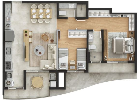 Imagem Apartamento com 2 Quartos à Venda, 75 m² em água Verde - Curitiba Imagem Apartamento com 2 Quartos à Venda, 75 m² em água Verde - Curitiba
