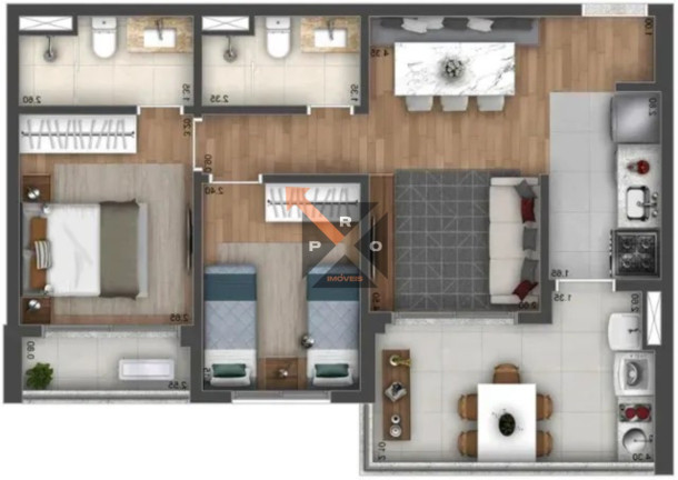 Imagem Imóvel com 2 Quartos à Venda, 65 m² em Brooklin - São Paulo Imagem Imóvel com 2 Quartos à Venda, 65 m² em Brooklin - São Paulo