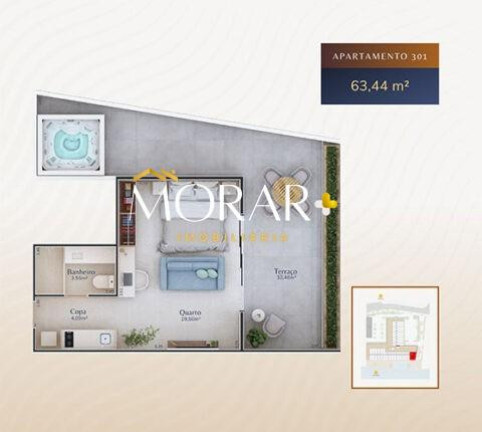 Imagem Apartamento com 1 Quarto à Venda, 26 m² em Passagem - Cabo Frio