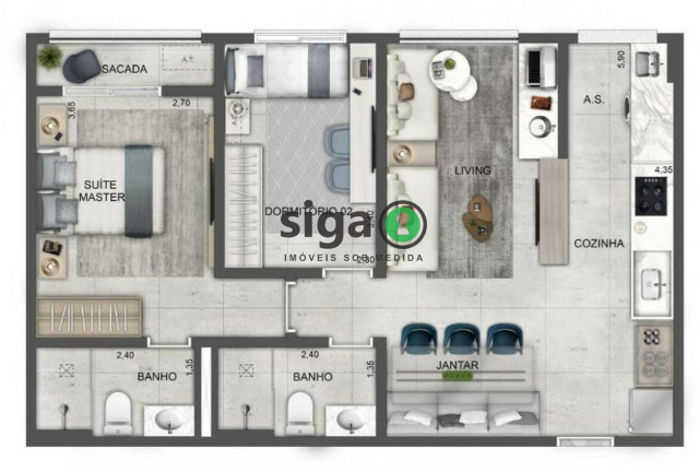Imagem Apartamento com 2 Quartos à Venda, 62 m² em Butantã - São Paulo Imagem Apartamento com 2 Quartos à Venda, 62 m² em Butantã - São Paulo