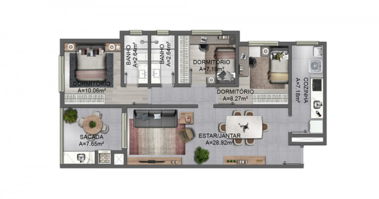 Imagem Apartamento com 3 Quartos à Venda, 85 m² em Bela Vista - Porto Alegre Imagem Apartamento com 3 Quartos à Venda, 85 m² em Bela Vista - Porto Alegre