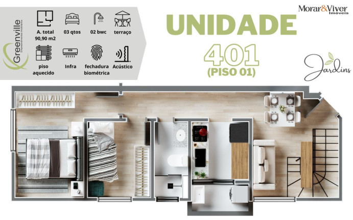 Imagem Apartamento com 3 Quartos à Venda, 75 m² em Cidade Jardim - São José Dos Pinhais Imagem Apartamento com 3 Quartos à Venda, 75 m² em Cidade Jardim - São José Dos Pinhais