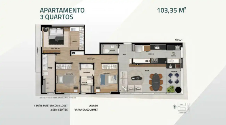 Apartamento com 3 Quartos à Venda, 103 m² em Santo Agostinho - Belo Horizonte