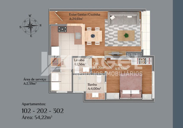 Imagem Apartamento com 1 Quarto à Venda, 53 m² em Centro  - Gramado