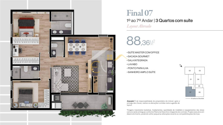 Imagem Apartamento com 3 Quartos à Venda, 71 m² em Bacacheri - Curitiba Imagem Apartamento com 3 Quartos à Venda, 71 m² em Bacacheri - Curitiba