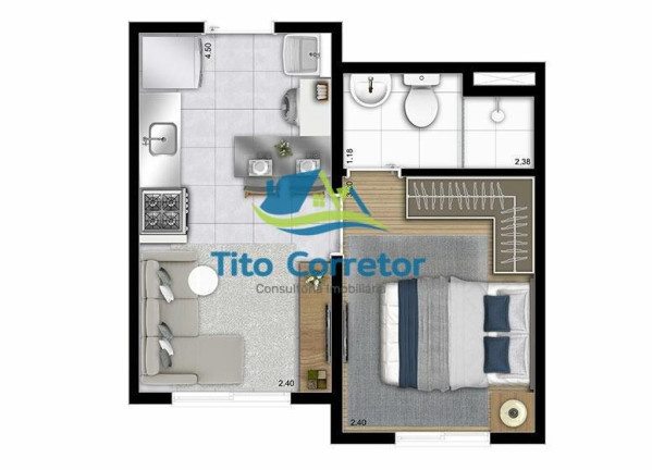 Imagem Apartamento com 1 Quarto à Venda, 26 m² em Vila Cláudia - São Paulo