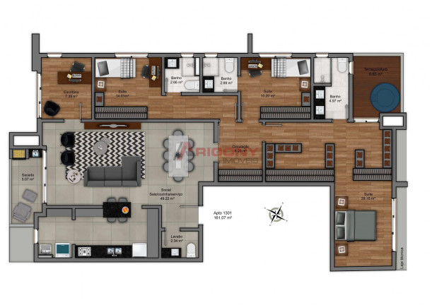 Imagem Cobertura com 3 Quartos à Venda, 158 m² em Nossa Senhora De Lourdes - Santa Maria Imagem Cobertura com 3 Quartos à Venda, 158 m² em Nossa Senhora De Lourdes - Santa Maria
