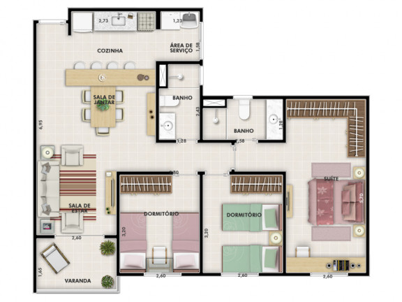 Imagem Apartamento com 2 Quartos à Venda, 69 m² em Jardim Carlos Gomes - Jundiaí