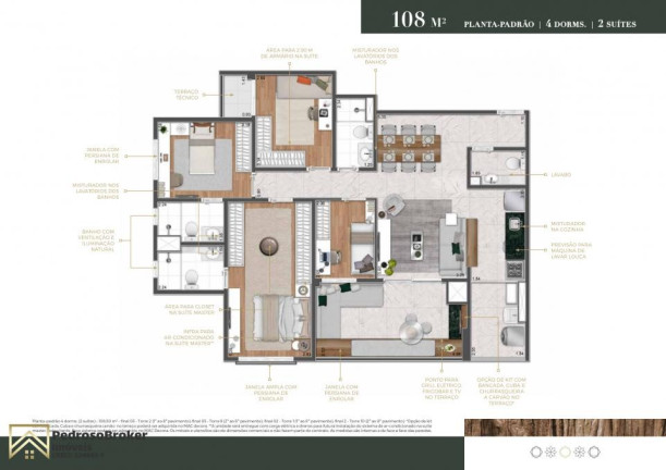 Apartamento com 4 Quartos à Venda, 108 m² em Santo Amaro - São Paulo