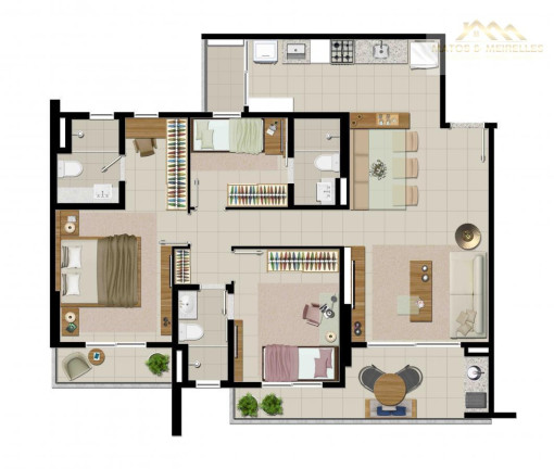 Imagem Apartamento com 3 Quartos à Venda, 90 m² em Guararapes - Fortaleza Imagem Apartamento com 3 Quartos à Venda, 90 m² em Guararapes - Fortaleza