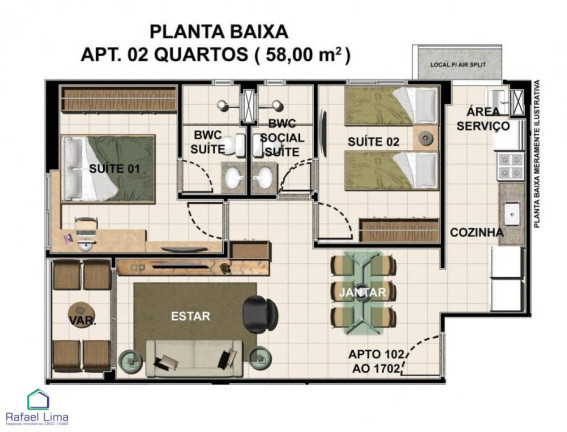 Apartamento com 2 Quartos à Venda, 58 m² em Encruzilhada - Recife