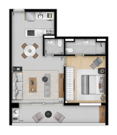 Imagem Imóvel com 1 Quarto à Venda, 33 m² em Brooklin - São Paulo