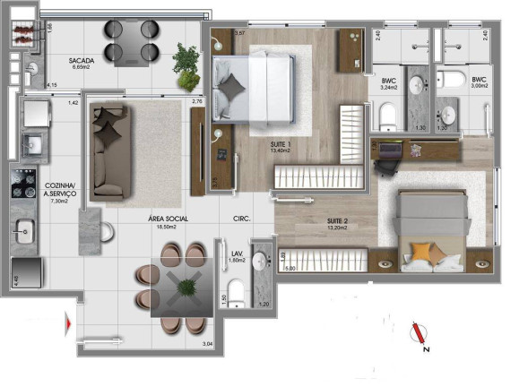Imagem Apartamento com 2 Quartos à Venda, 81 m² em Estreito - Florianópolis Imagem Apartamento com 2 Quartos à Venda, 81 m² em Estreito - Florianópolis