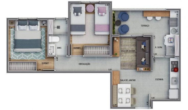 Imagem Apartamento com 2 Quartos à Venda, 55 m² em São Pedro - Osasco