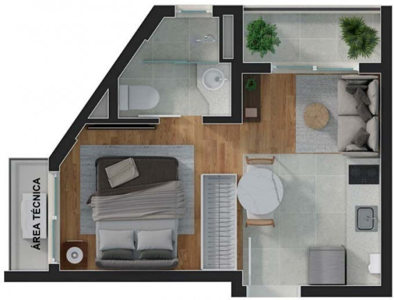 Imagem Imóvel com 1 Quarto à Venda, 23 m² em Mercês - Curitiba Imagem Imóvel com 1 Quarto à Venda, 23 m² em Mercês - Curitiba