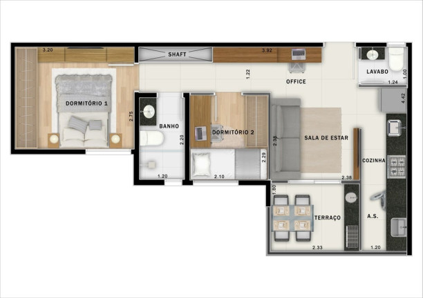 Imagem Imóvel com 2 Quartos à Venda, 49 m² em Jardim - Santo André