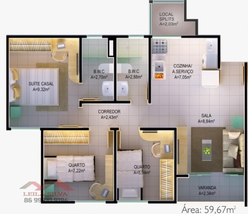 Imagem Apartamento com 3 Quartos à Venda, em São Cristovão - Teresina Imagem Apartamento com 3 Quartos à Venda, em São Cristovão - Teresina