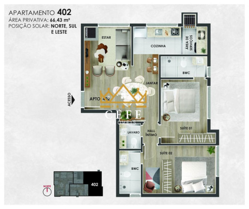 Imagem Imóvel com 1 Quarto à Venda, 69 m² em Planalto - Gramado