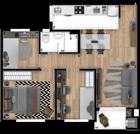 Imagem Imóvel com 3 Quartos à Venda, 59 m² em Campo Comprido - Curitiba