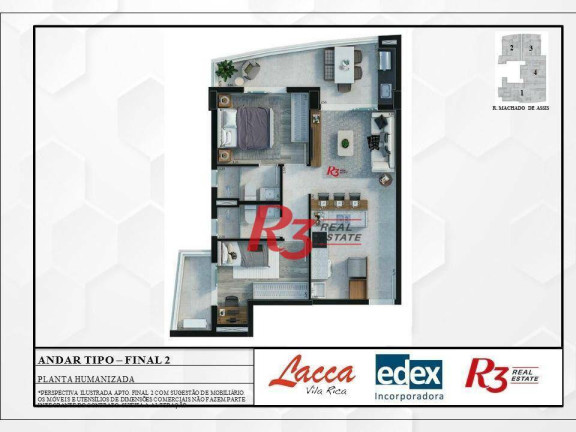 Imagem Apartamento com 2 Quartos à Venda, 65 m² em Vila Rica - Santos Imagem Apartamento com 2 Quartos à Venda, 65 m² em Vila Rica - Santos