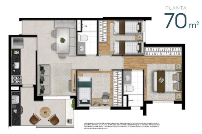 Imagem Apartamento com 3 Quartos à Venda, 70 m² em Ferreira - São Paulo