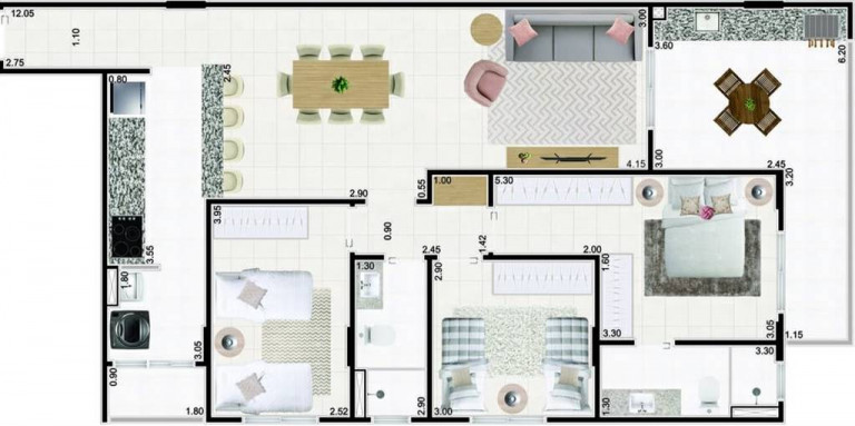Imagem Apartamento com 3 Quartos à Venda, 111 m² em Caiçara - Praia Grande Imagem Apartamento com 3 Quartos à Venda, 111 m² em Caiçara - Praia Grande
