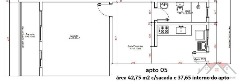 Imagem Apartamento com 1 Quarto à Venda, 37 m² em Guanabara - Joinville Imagem Apartamento com 1 Quarto à Venda, 37 m² em Guanabara - Joinville