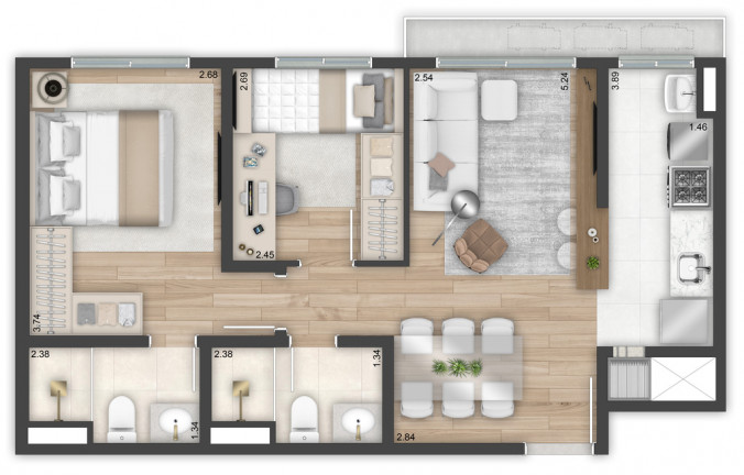 Imagem Apartamento com 2 Quartos à Venda, 55 m² em São João - Porto Alegre