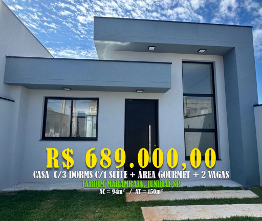 Casa com 3 Quartos à Venda, 94 m² em Jardim Marambaia - Jundiaí