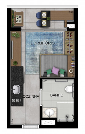 Imagem Studio com 1 Quarto à Venda, 20 m² em Vila Esperança - São Paulo